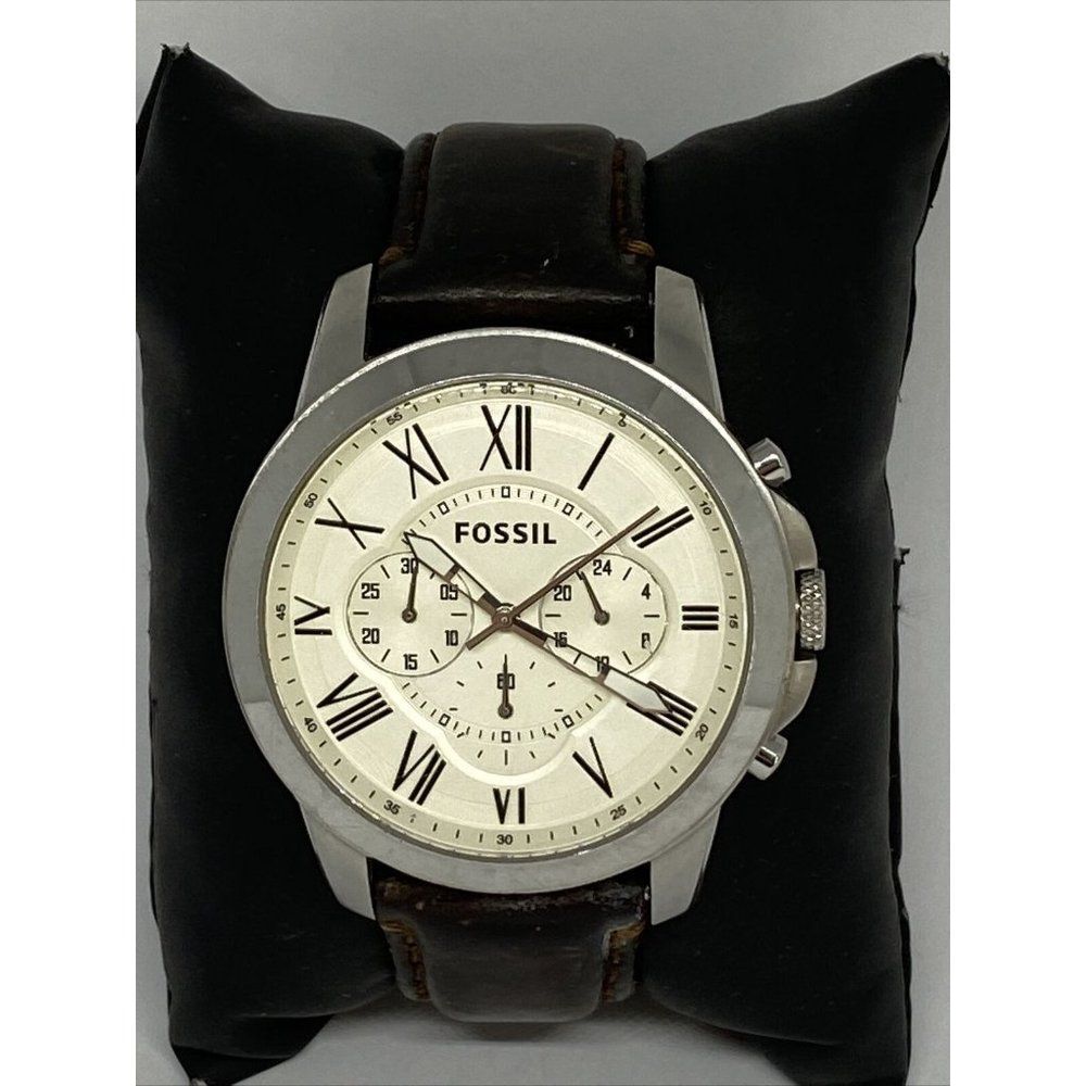 Fossil Grant FS4735 Men's Brown Leather Analog Egg